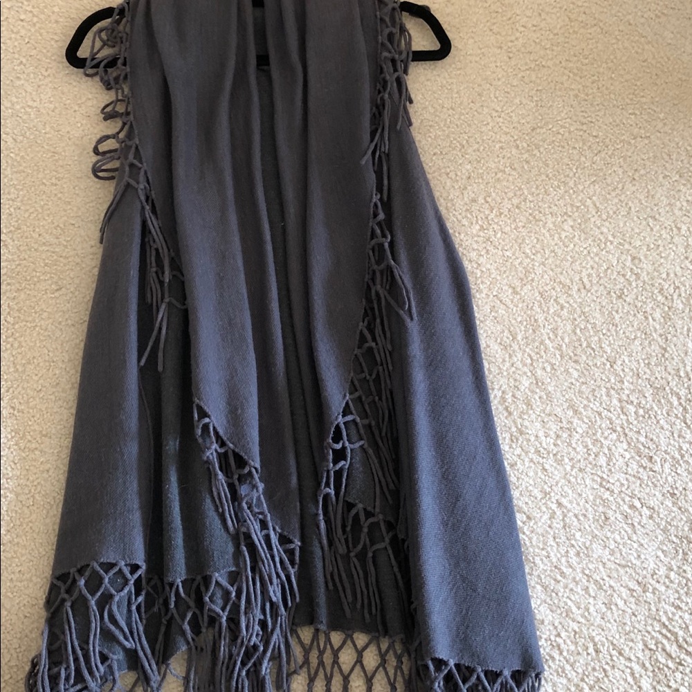Grey Cape with fringe